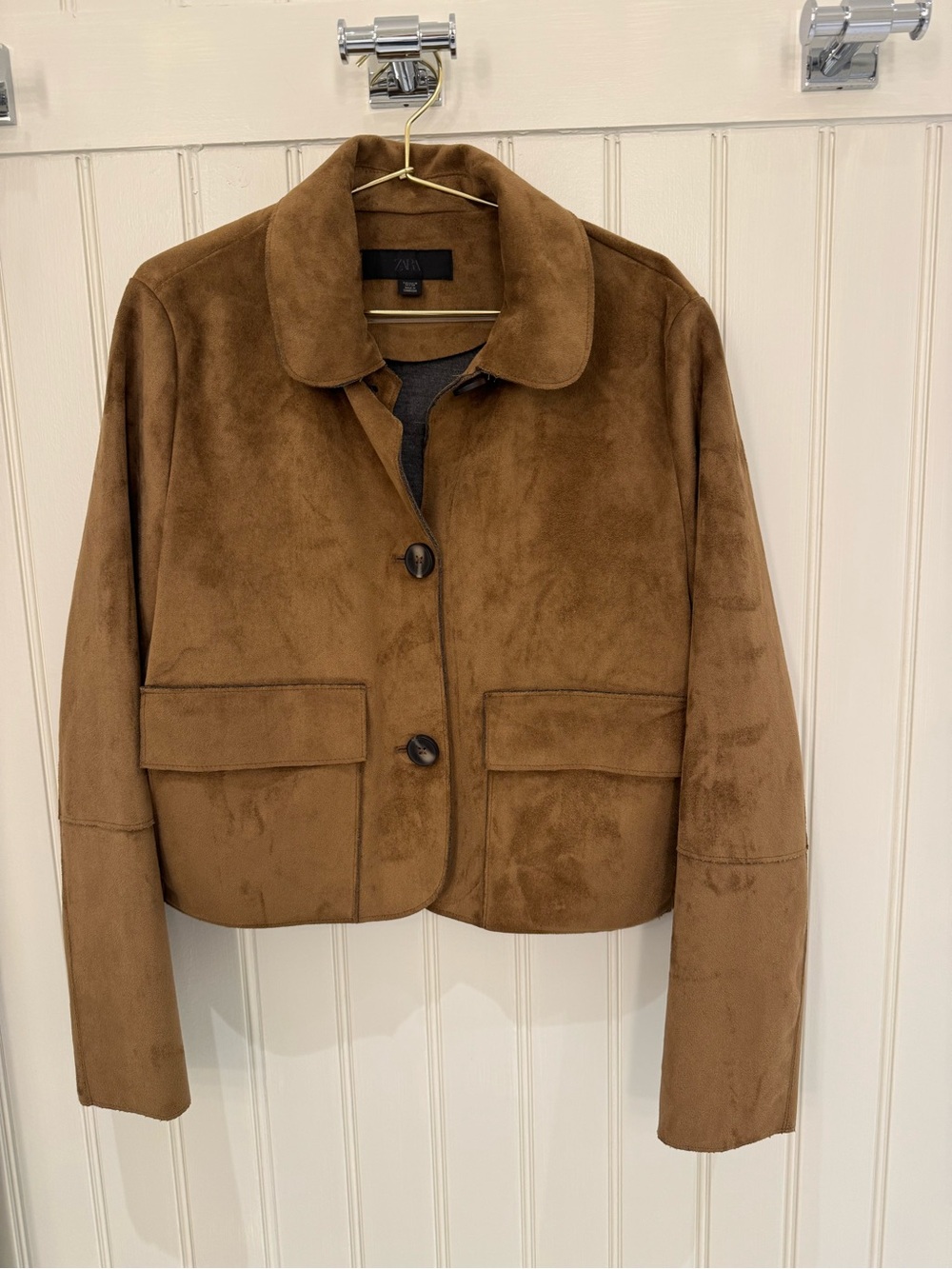 ZARA Cinnamon Brown Faux Suede Jacket Size M